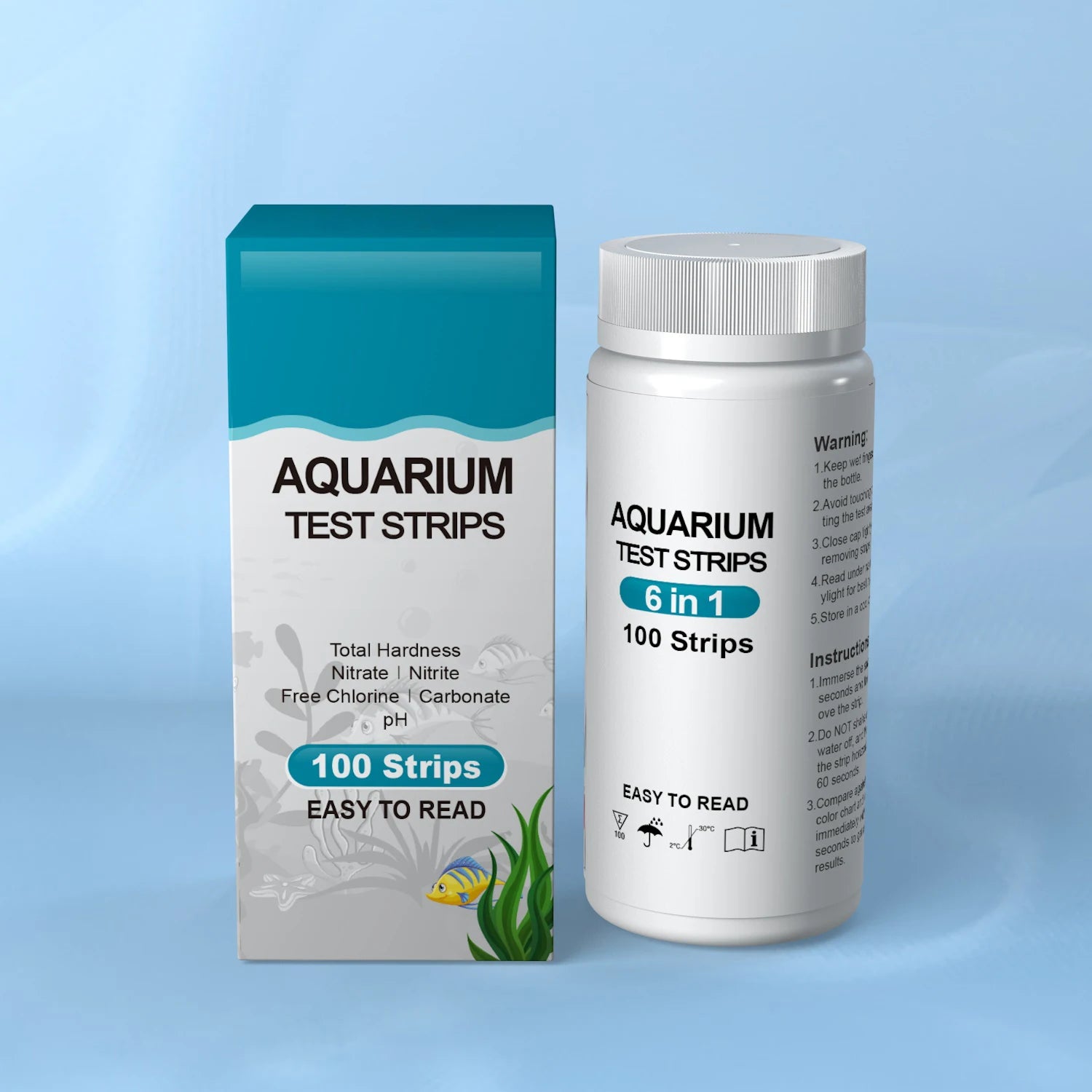 Easy to Use Aquariums Water Test Strips with 100 Strips Per Barrel/bag