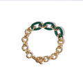 Fashion Design 18k Gold Plated Link Chain Bracelet Trendy Y2K Jewelry Enamel Bracelet for Women Girls