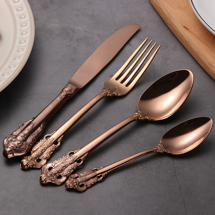 Wedding Gold Cutlery Luxury Tableware for Star Hotel Flatware Set with Competitive Price