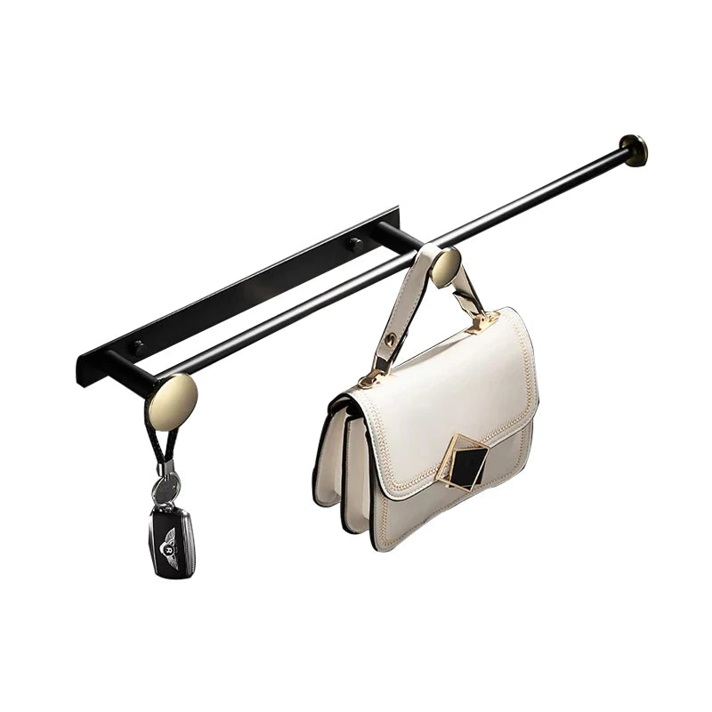 Bathroom Single Towel Rack Holder Wall-Mounted Matte Black Stainless Steel Heated Towel Bar