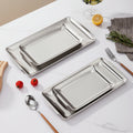 8 Inch Stainless Steel Gold Silver Rectangle Shape Bbq Pan Non-stick Baking Bread Pan Tray
