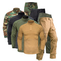 Stock Men's Outdoor Tactical Frog Shirt Set Long Sleeve for Sport Camouflage Suit Training Fitting MC Sets