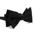 Never Out Handmade Adjustable Solid Color Woven Matt Satin Bowtie Pretied Polyester Gentleman Party Tuxedo Mens Bow Tie Black