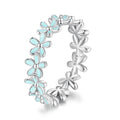 Factory Wholesale 925 Sterling Silver Enamel Daisy Ring Fine Jewelry for Women Fashion Flower Ring Girl SCR931