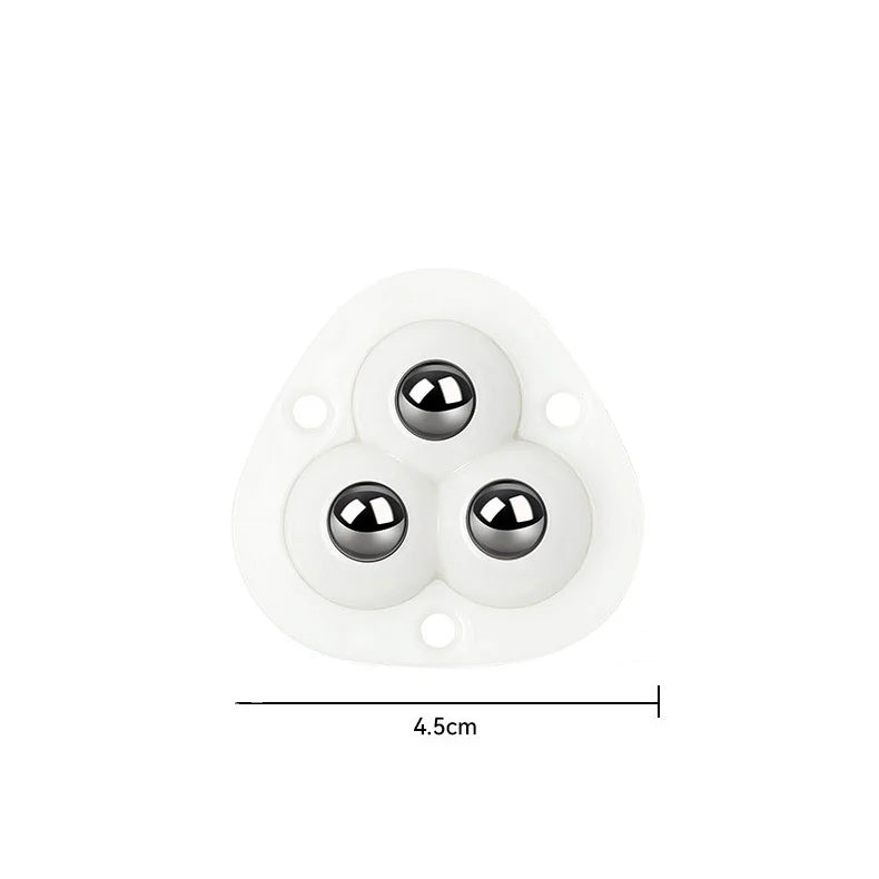 Adhesive Stainless Steel 3 Balls Roller Universal Trash Bin Wheels Storage Box Wheels Roller
