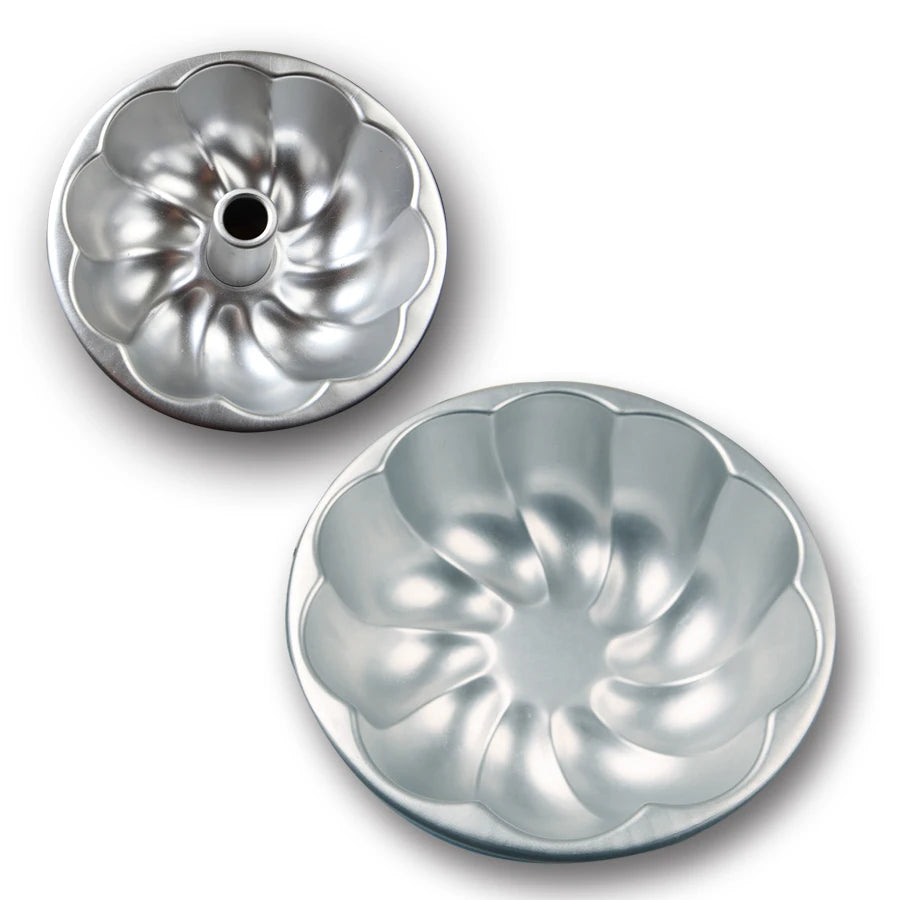 H706 Curved Chrysanthemum Cake Mold Chimney Bread Mold Circular Core Pulling Pudding  Aluminum Cake Mold