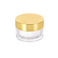 Skincare Packaging 50g Gold Lid Eye Cream Acrylic Double Sided Wall Cream Jar with Inner Tank Plastic Base