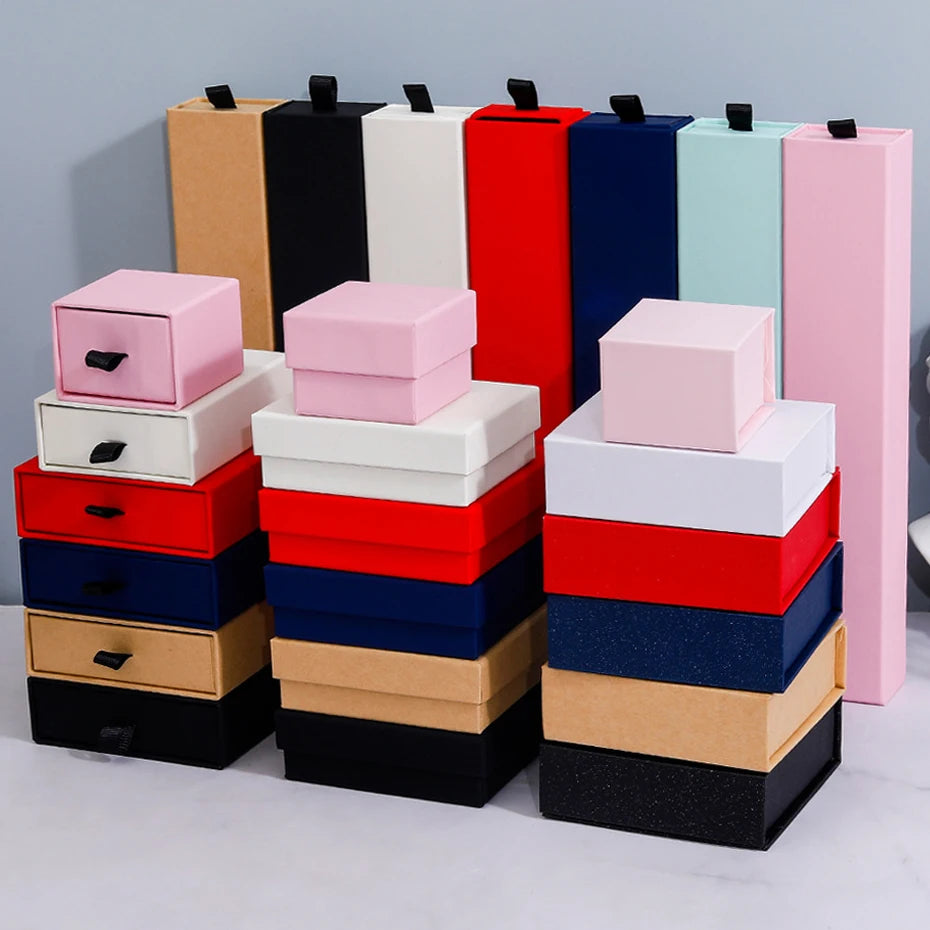 Jewelry Packaging Case Gift Cardboard Drawer Ring Necklace Accessory Boxes Jewelry Boxes