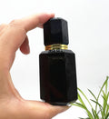 Sandblasted Logo 3ml 6ml Black Crystal Perfume Bottle with UV/Engraving Printing Luxury Home Decor & Wedding Gift