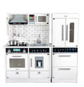 Double Door Refrigerator Kitchen Role Play Toy Refrigerator Toys White Wooden Toy Kitchen