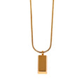 Small Gold Bar Necklace 2021 Colorfast 18K Gold Pendant Necklace Titanium Steel Clavicle Chain Choker