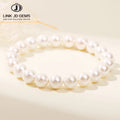 JD GEMS 7A White Shell Pearl Bracelet Jewelry Wholesale Summer Beach Natural Freshwater Pearl Beads Bracelet for Women Girls