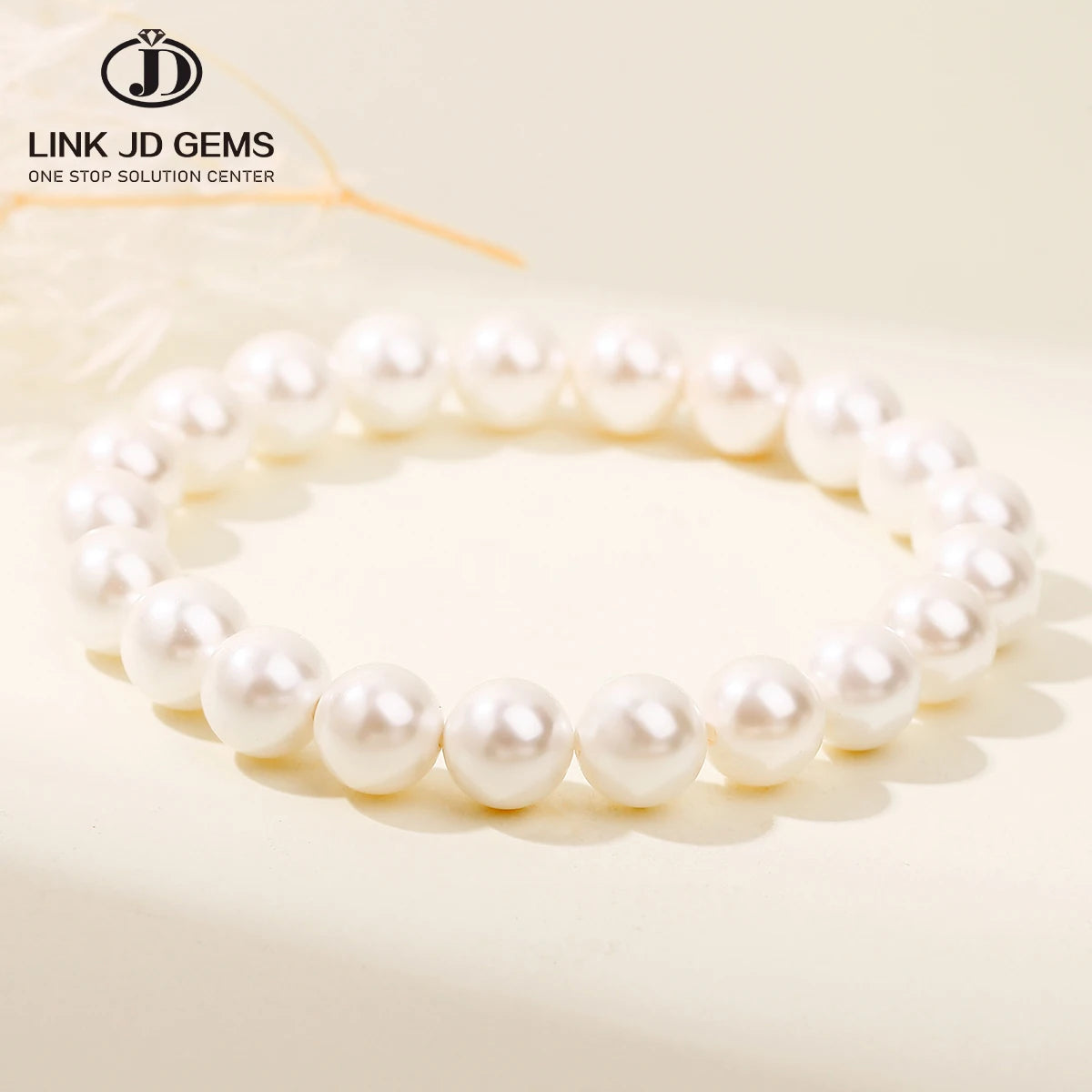 JD GEMS 7A White Shell Pearl Bracelet Jewelry Wholesale Summer Beach Natural Freshwater Pearl Beads Bracelet for Women Girls