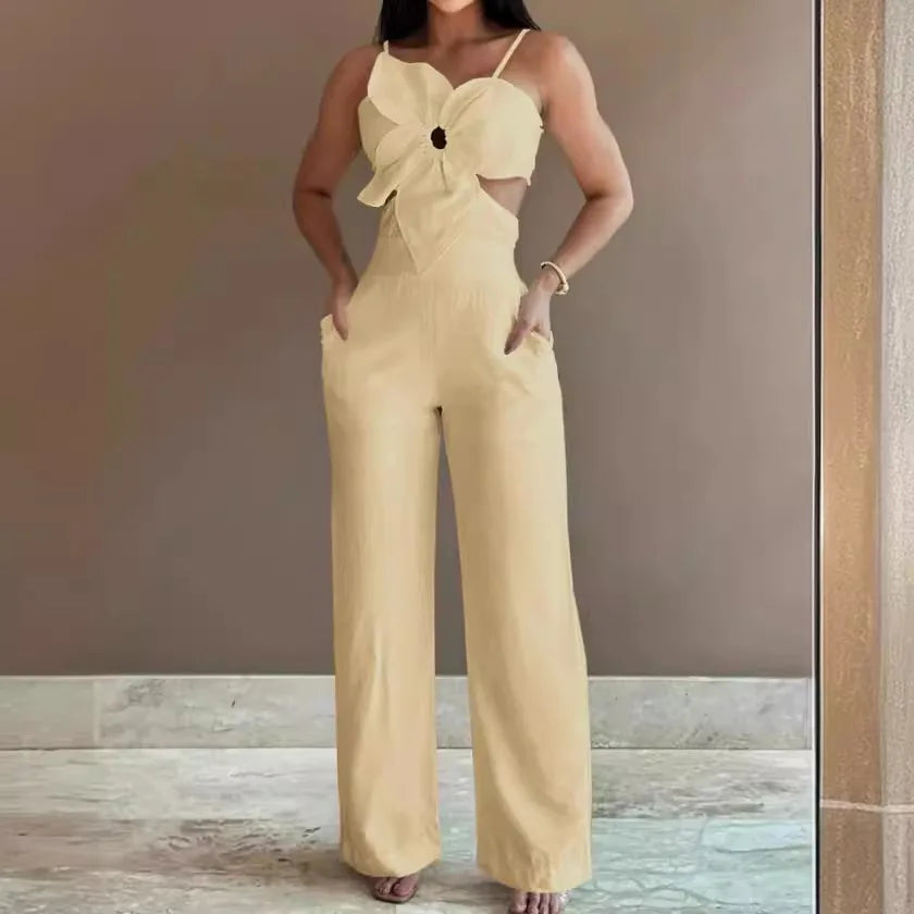 Boutique Wholesale 2026 Summer European and American Fashion Casual Solid Color Sexy Women's Jumpsuit