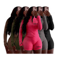 2026 Custom Logo Spring Fall Sporty 2 Piece Set Women Running Zipper Turtleneck Jacket Skinny Straight Shorts Workout Suit