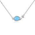 Hot Selling Oceans Series 925 Sterling Silver Geometric Natural Opal Whale Pendant Necklace for Women