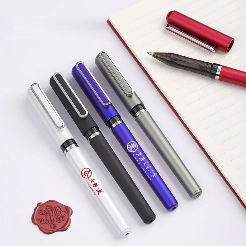 High End Spray Paint Signature Neutral Pen Customized logo Advertising Pen Black Business Gift Pen Office Stationery