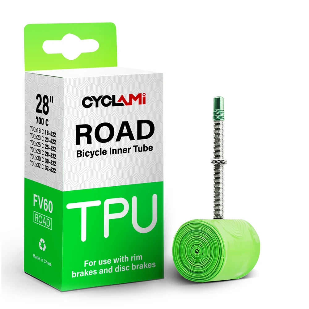 CYCLAMI TPU Tube Ultralight Bike 700C Inner Tube Road Mountain Bicycle Tire Kit 45 60 80mm Presta Valve Bicycle Accessories