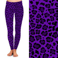 Wholesale Buttery Soft Custom logo Fashion Hot Sale Printed Purple Leopard Women Leggings