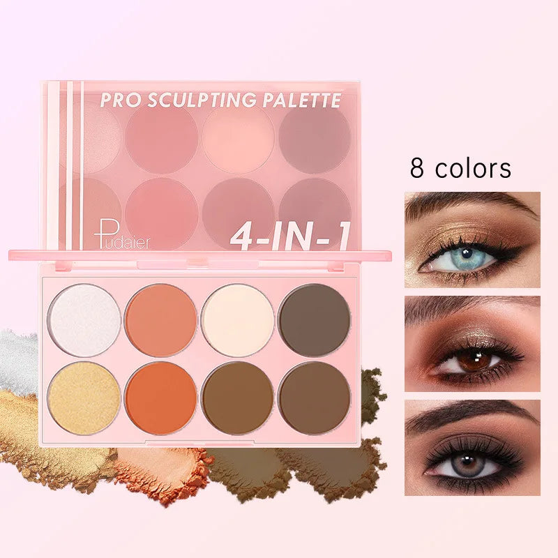 Private Label Multi-use Makeup Palette Wholesale Natural Color Blush Highlighter Palette Face Sculpting Contour Powder Palette