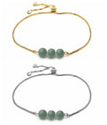 Fashionable Bracelet for Women Healing Crystal Gemstone Round Stone Bracelet With Gold Chain