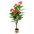 China Supplier High Quality 160CM Decorative Fake Bonsai Plants Potted Tree Artificial Plumeria Rubra Frangipani Flower Tree