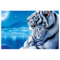 Ever Moment Diamond Painting Mosaic White Tiger Moon Fish 5D DIY AB Drill Kits Picture Rhinestone Diamond Embroidery 3F2241