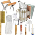 New Beekeeping Equipment Tools Set-Stainless Steel/Plastic/Wood Bee Hive Starter Kit Bee Brush Queen Catcher Smoker Frame Lifter