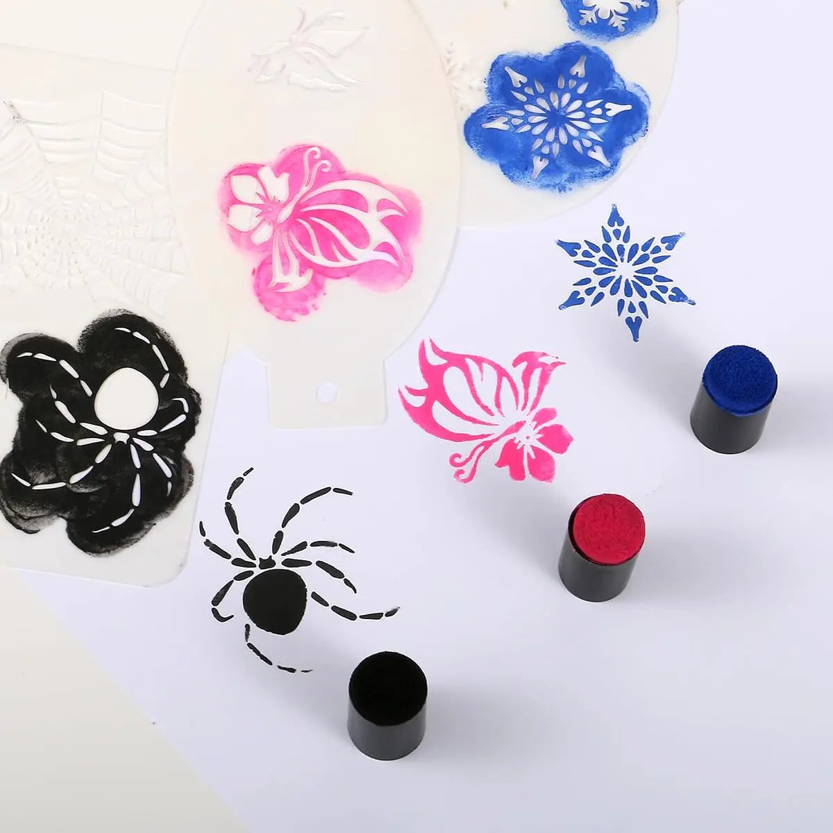 Woxin DIY Nail Art Tools Drawing Template with Round Head Dauber Foam Sponge Card for Making Paintings and Stamping Ink