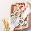 PGJ2278 Food-Grade Wooden Silicone Crab Teether for Kids Soft Silicone Chewing Bite-Safe Teether Toy for Kids
