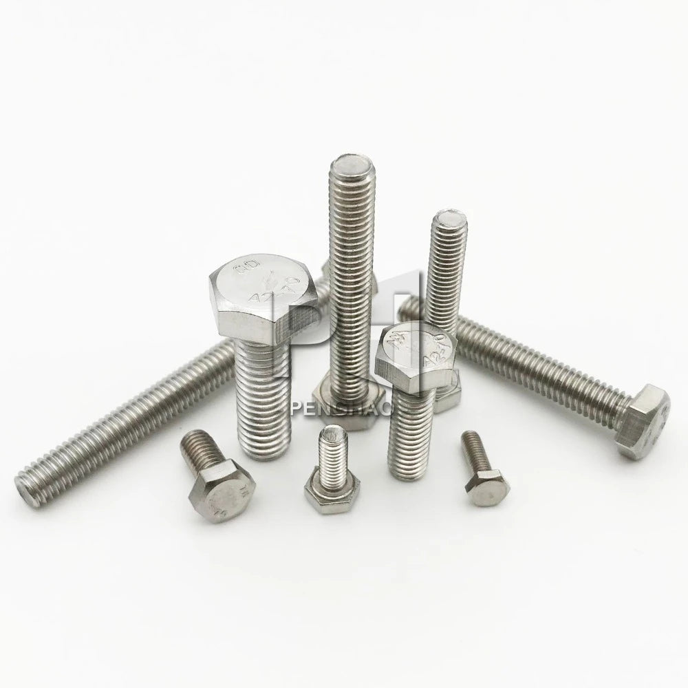 High Strength OEM M3 M4 M5 M6 M8 A2 304 Stainless Steel Metric Threaded DIN933 External Hex Hexagon Head Screw Bolt Fasteners