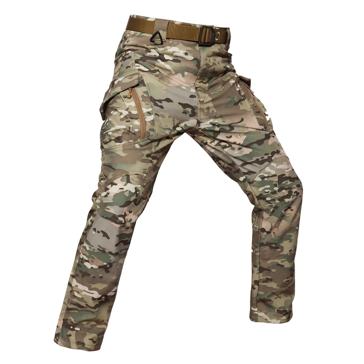 Men's Waterproof Softshell Tactical Pants CP Color Fans Hiking Hunting Trousers Multi Pockets Cargo Winter Pant