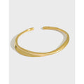 INS Irregular Sterling Silver 925 Irregular Glossy Women Open Bangles for Christmas Gifts Fine Jewelry