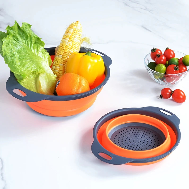 Collapsible Kitchen Sink Basket Fruit Vegetable Picnic Washing Basket Washing Drainer