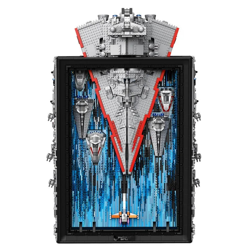 Reobrix99007 Starship Art Drawing Blocks Desktop Ornament Wall Hanging Model Assembly Toy5964pcs