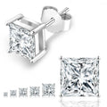 Princess Moissanite Earring 14K White Gold Vermeil 925 Sterling Silver Men Women Jewelry VVS1 Lab Created Diamond Earrings Studs