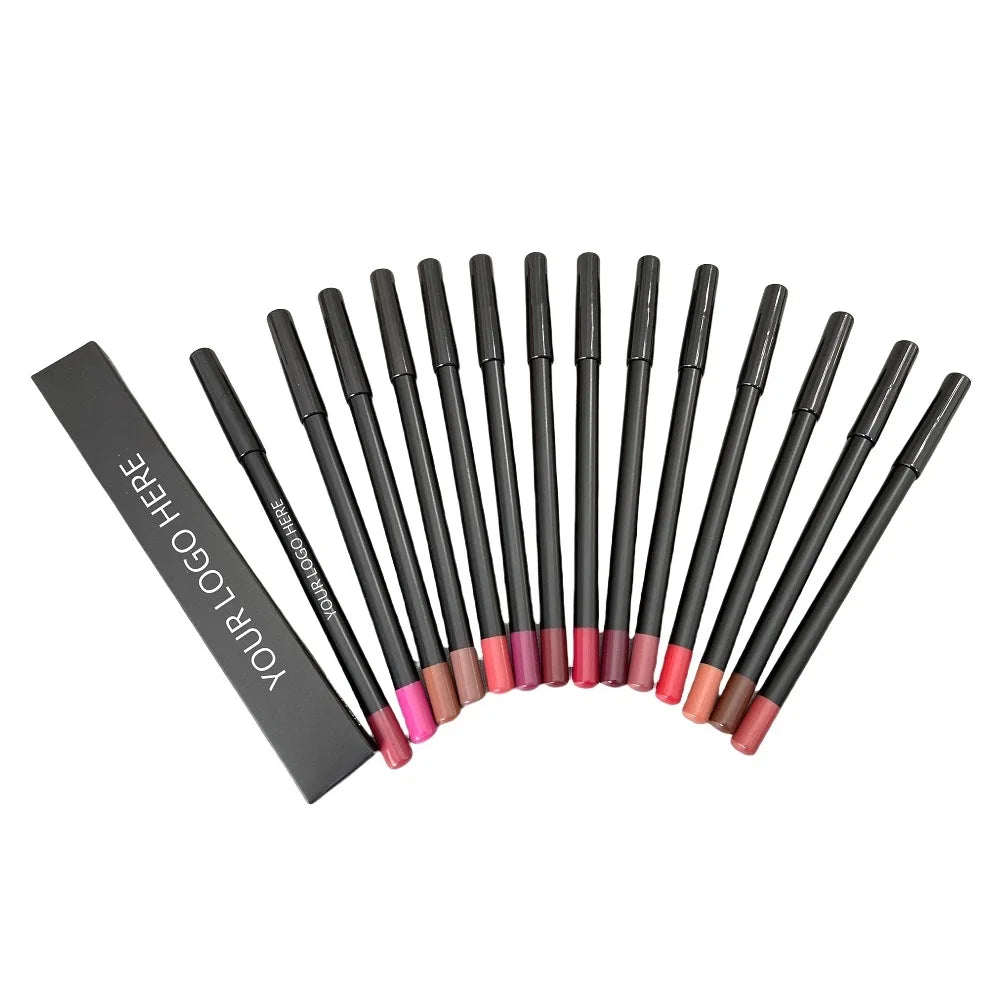 Wholesale Vegan Pink Dark Brown Water Proof Lip Liner Pencil Cream Lip Liner Vendor Custom Logo Private Label Lipliners