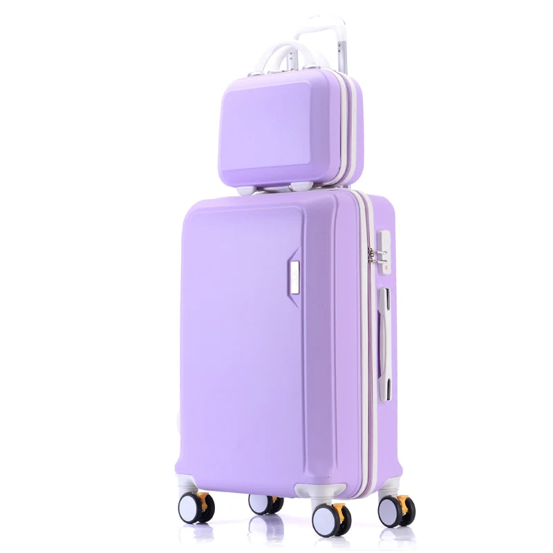 Purple 26 Inch Scratch Resistant Suitcase Spot Double Rod Luggage Abs Hard Shell with Combination Lock