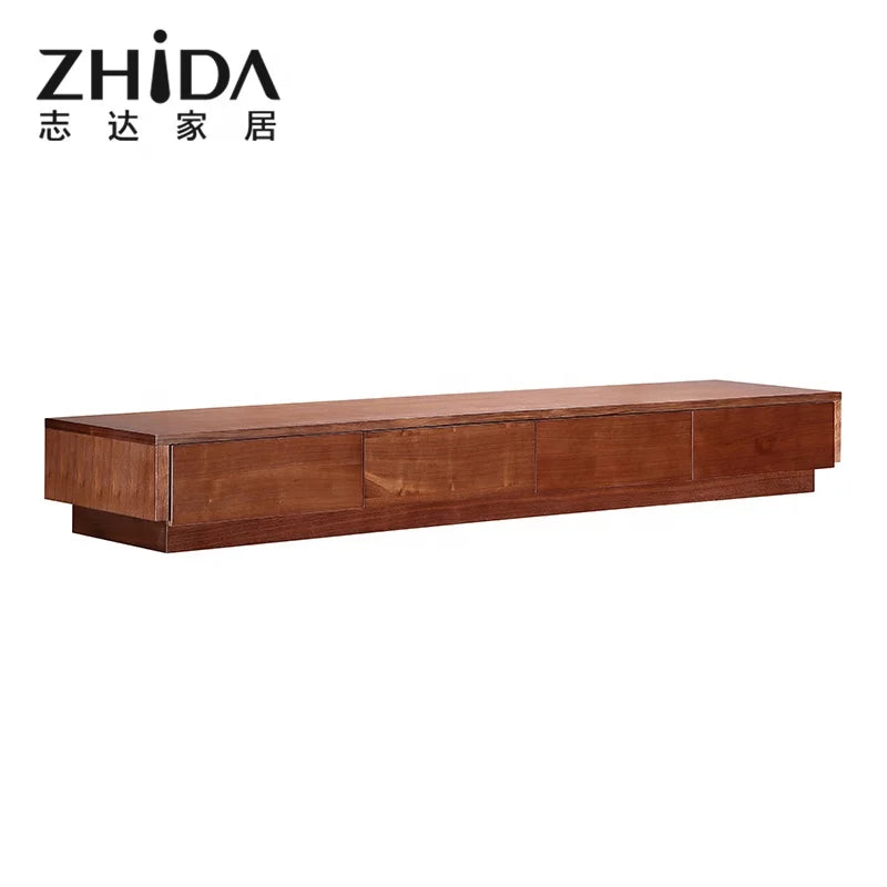 Zhida Factory Customized Durable Modern Walnut Colour Wooden TV Stand Cabinet Furniture for Living Room Bedroom & School Use