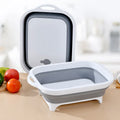Collapsible Chop and Strain Cutting Board  Bowl Bucket Picnic Fruit and Vegetable Container Basket
