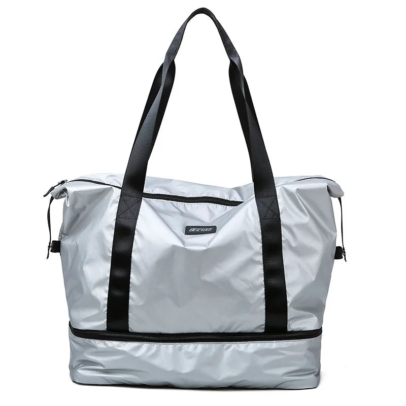 High Quality Portable Nylon Duffel Bag for Women Waterproof Stylish Shoe Compartment for Outdoor Business Weekend Yoga Studio
