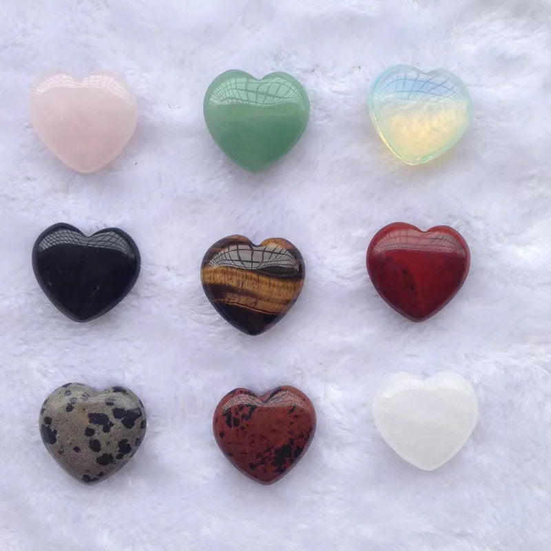 Wholesale Lowest Price Natural Clear Rose Quartz Amethyst 2cm Crystal Hearts Stone for Gift