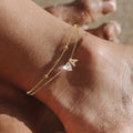 Dainty 14K Gold Plated Alphabet Anklet Bracelets Layered Zircon CZ Gold A-Z Initial Heart Charm Anklet Foot Jewelry