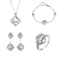 Wholesale Fine Jewelry Set  Lab Created Nano Gemstone 925 Silver Necklace Earrings Bracelet Rings St.Patrick's Day Gift