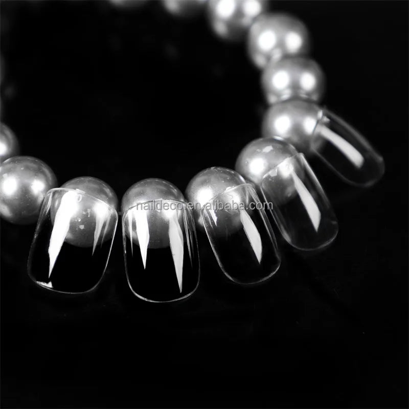 Short Squareoval Wholesale Top Quality Slim Oval Shape French Press on UV Gel Ultra Flexible Tips DIY Professional Nail Art