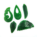 Tess Jewelry Chinese Jade Fashion Gemstone Pendant Engraved Natural Jade Leaf Drop Feather Pendants Necklace Earrings Making
