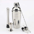 6-Pieces Cocktail Shaker Set - Bar Tools - Stainless Steel Cocktail Shaker Set Bartender Kit With All Bar Accessories