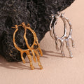 Minimalist Melting Style Hollow Gold Plated Hoop Earrings Waterproof Stainless Steel Statement Earring