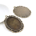 30x40mm Inner Size Antique Bronze Pendant Cabochon Base Setting Charms Pendant