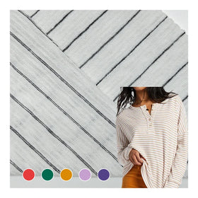 Custom Design Cotton and Spandex Striped Knit Fabric Stock Polyester Material Stripe Fabric for Clothing/